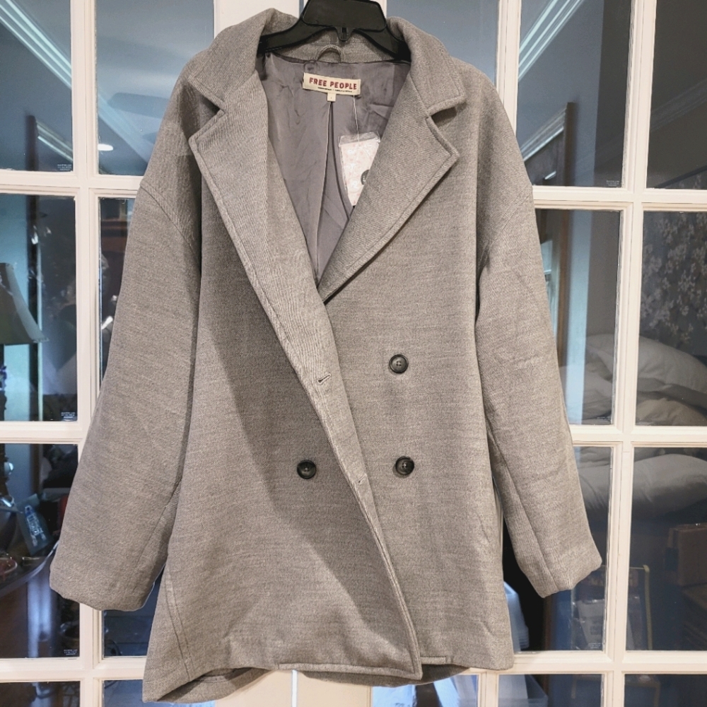 Hannah Slouchy Double Breasted Blazer FREE PEOPLE